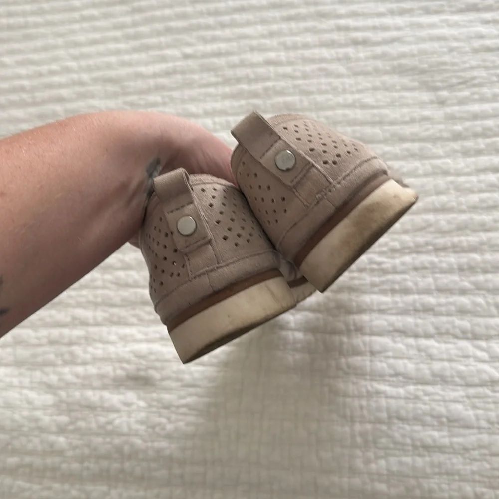 Franco Sarto Taupe Perforated Loafers